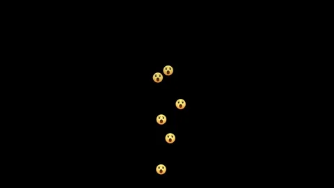 Exclamation emojis ascend dynamically against black backdrop Stock-Footage 346490704
