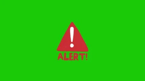 Exclamation icon animation on green background 库存影片 332485514