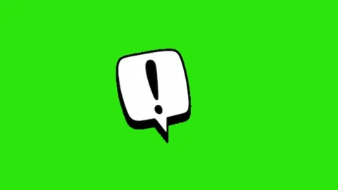 Exclamation icon animation on green background 库存影片 332643468