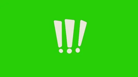 Exclamation icon animation on green background 库存影片 333561194