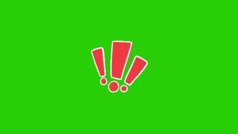 Exclamation icon animation on green background 库存影片 333561197