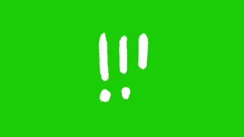 Exclamation icon animation on green background 库存影片 334116900