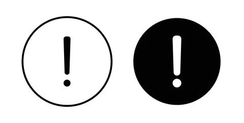 Exclamation icon. Style is flat and line symbol Stock Illustration