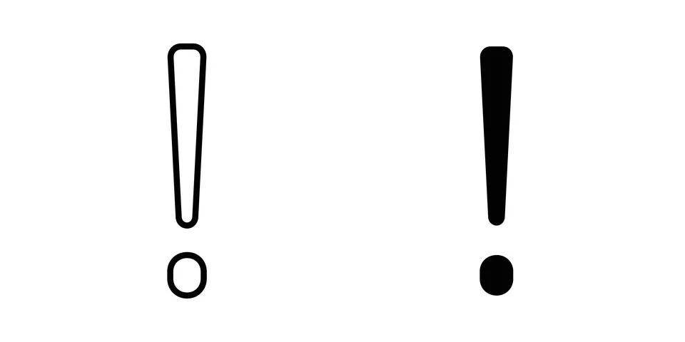 Exclamation icon thin line and clipart style vector set Stock Illustration