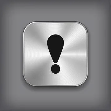 Exclamation icon - vector metal app button Illustrazione stock