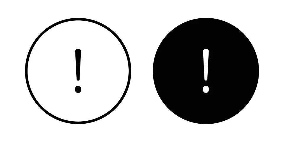 Exclamation interface icon. Outline, flat icons Illustrazione stock