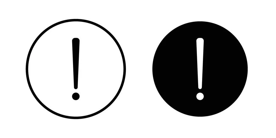 Exclamation interface icon symbol  illustration bundle in black colour 스톡 일러스트
