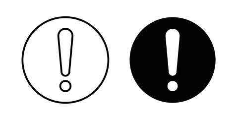 Exclamation interface icon symbol, outline icons Stock Illustration