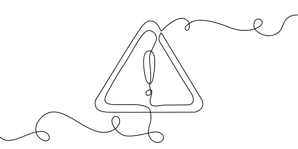 Exclamation line continuous danger stop sign caution attention alert mark icon Stock Illustration