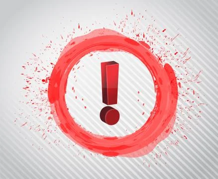 Exclamation make inside a ink circle. Stock Illustration
