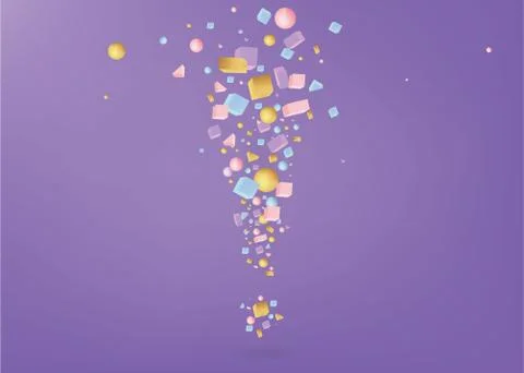 Exclamation mark of 3d figures realistic vector Stock Illustration