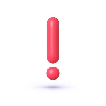 Exclamation mark 3d, great design for any purposes. Warning icon. Design element Stock Illustration