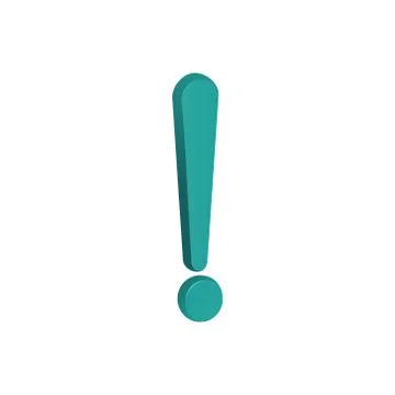 Exclamation mark 3d icon. Design template vector Stock Illustration