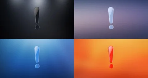 Exclamation Mark 3d Icon Stock Footage 69728846