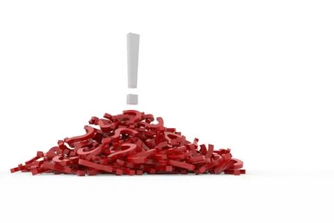 Exclamation Mark above question marks Illustrazione stock