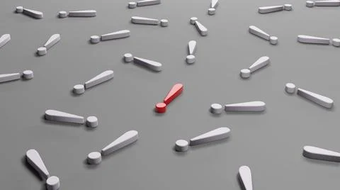 Exclamation mark abstract background , 3D rendering Stock Illustration