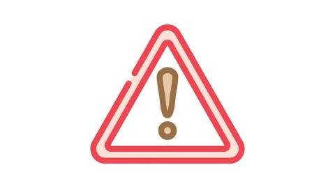 Exclamation mark alert color icon animation Stock Footage 327268891