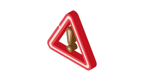 Exclamation mark alert isometric icon animation Stock Footage 327291776