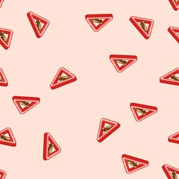 Exclamation mark alert isometric icon seamless pattern Stockillustratie