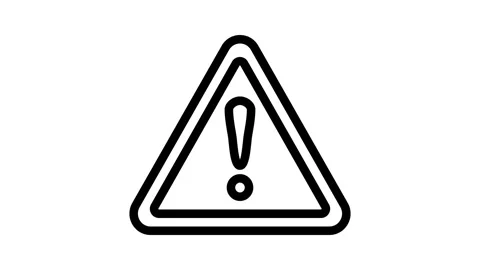Exclamation mark alert line icon animation Stock Footage 326762590