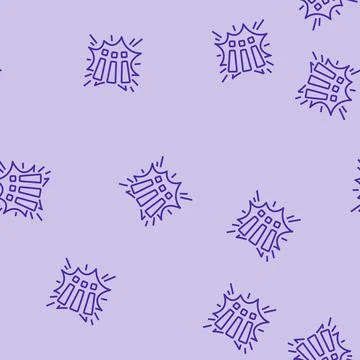 Exclamation mark alert line seamless pattern Stock Illustration