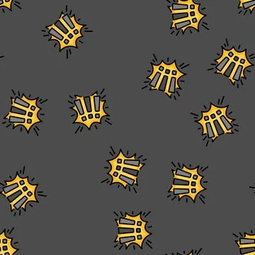 Exclamation mark alert vector seamless pattern Stock Illustration