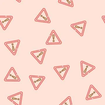 Exclamation mark alert vector seamless pattern 스톡 일러스트