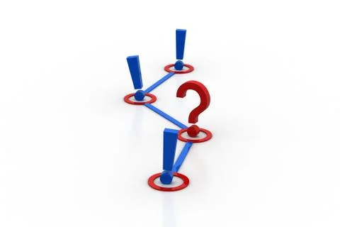 Exclamation mark and question mark in network Free Stock Illustration