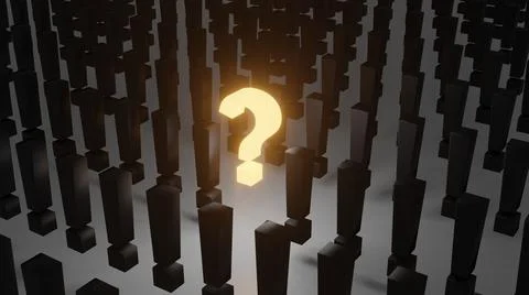 The exclamation mark and Question mark on floor , 3D render Illustrazione stock