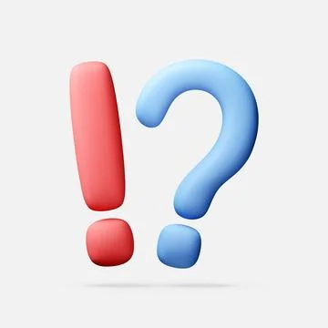 Exclamation mark and question mark 3d. イラスト素材