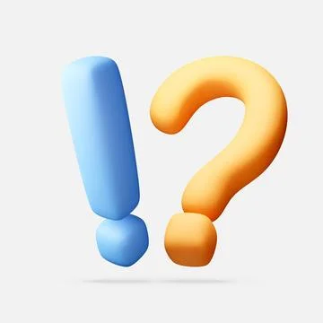Exclamation mark and question mark 3D icons Stock Illustration