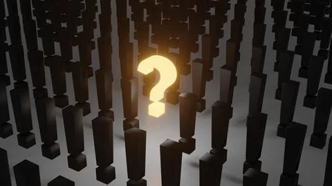 The exclamation mark and Question mark on floor , 3D render Stock Photos
