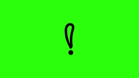 Exclamation Mark Animation on Green Background Stock Footage 285537953