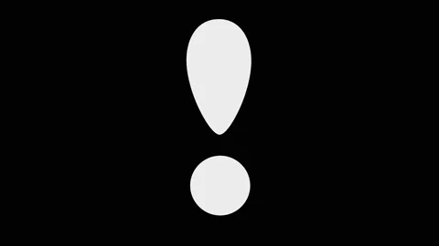 An exclamation mark appears, pulsates, then increases and fills the entire sc Stock Footage 166693600