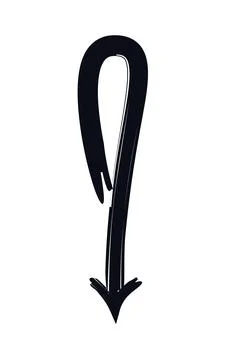 Exclamation mark arrow bold thick stroke graphic element Illustrazione stock