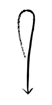 Exclamation mark arrow grunge doodle design element Illustrazione stock