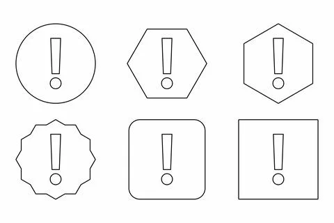 Exclamation mark, Attention sign, Caution icon, Hazard warning symbol, vector Stock Illustration