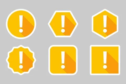 Exclamation mark, Attention sign, Caution icon, Hazard warning symbol, vector Stock Illustration