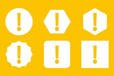 Exclamation mark, Attention sign, Caution icon, Hazard warning symbol, vector Stock Illustration