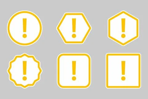 Exclamation mark, Attention sign, Caution icon, Hazard warning symbol, vector Stock Illustration