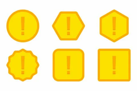 Exclamation mark, Attention sign, Caution icon, Hazard warning symbol, vector Stock Illustration