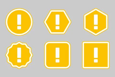 Exclamation mark, Attention sign, Caution icon, Hazard warning symbol, vector Stock Illustration