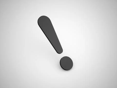 Exclamation mark black rendered Stock Illustration