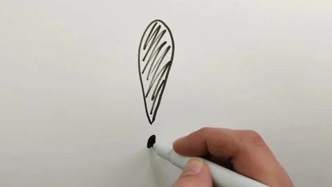 Exclamation mark in black on a white background Stockbeeldmateriaal 170550393