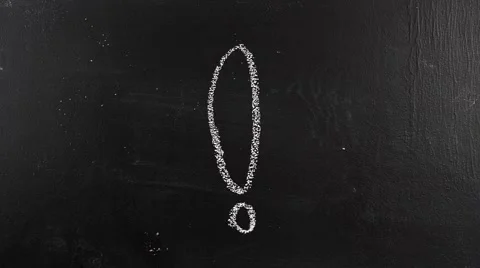 Exclamation mark on blackboard chalkboard Stock Footage 42615472