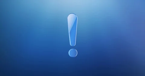 Exclamation Mark Blue 3d Icon Stock Footage 69728439