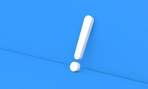 Exclamation mark on a blue background. Stock Illustration