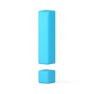 Exclamation mark blue isometric attention point alert hazard message realisti Stock Illustration