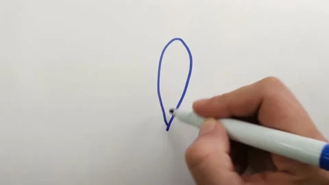 Exclamation mark in blue on a white background Stockbeeldmateriaal 174250665