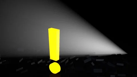 Exclamation mark breaking through a wall, symbolic for an idea, a solution... Stock Footage 82795457